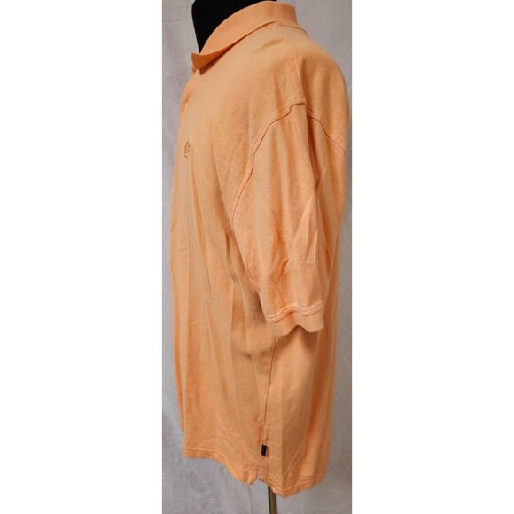 Izod Silk Wash Mens XL Orange Sherbet Short Sleeve Embroidered Logo Polo Shirt - Picture 5 of 11